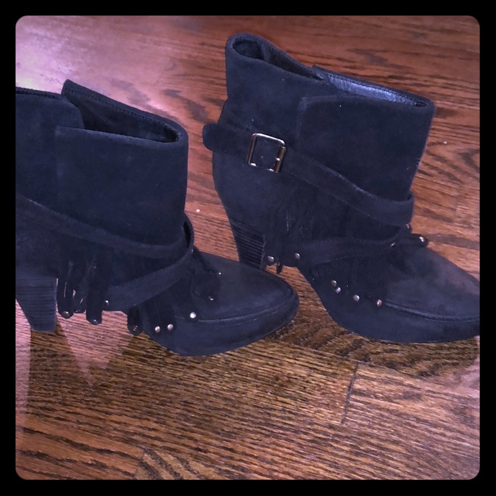 Joie boots.  6.5 black suede-like leather